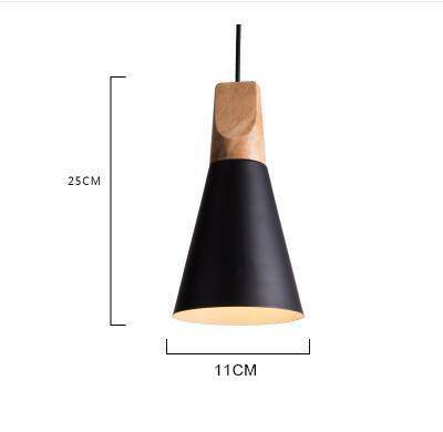 Hanglamp van hout en aluminium in kegelvorm