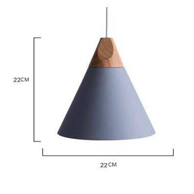 Hanglamp van hout en aluminium in kegelvorm