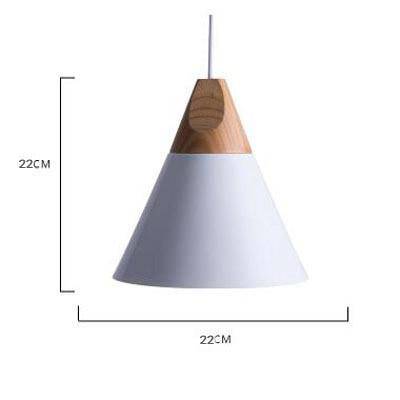 Hanglamp van hout en aluminium in kegelvorm