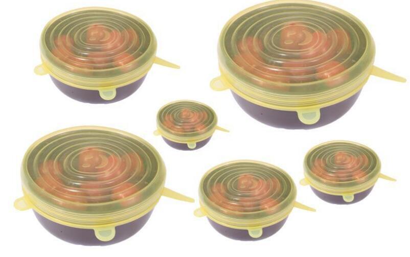 Set van 6 Rekbare Siliconen Deksel – StretchLid
