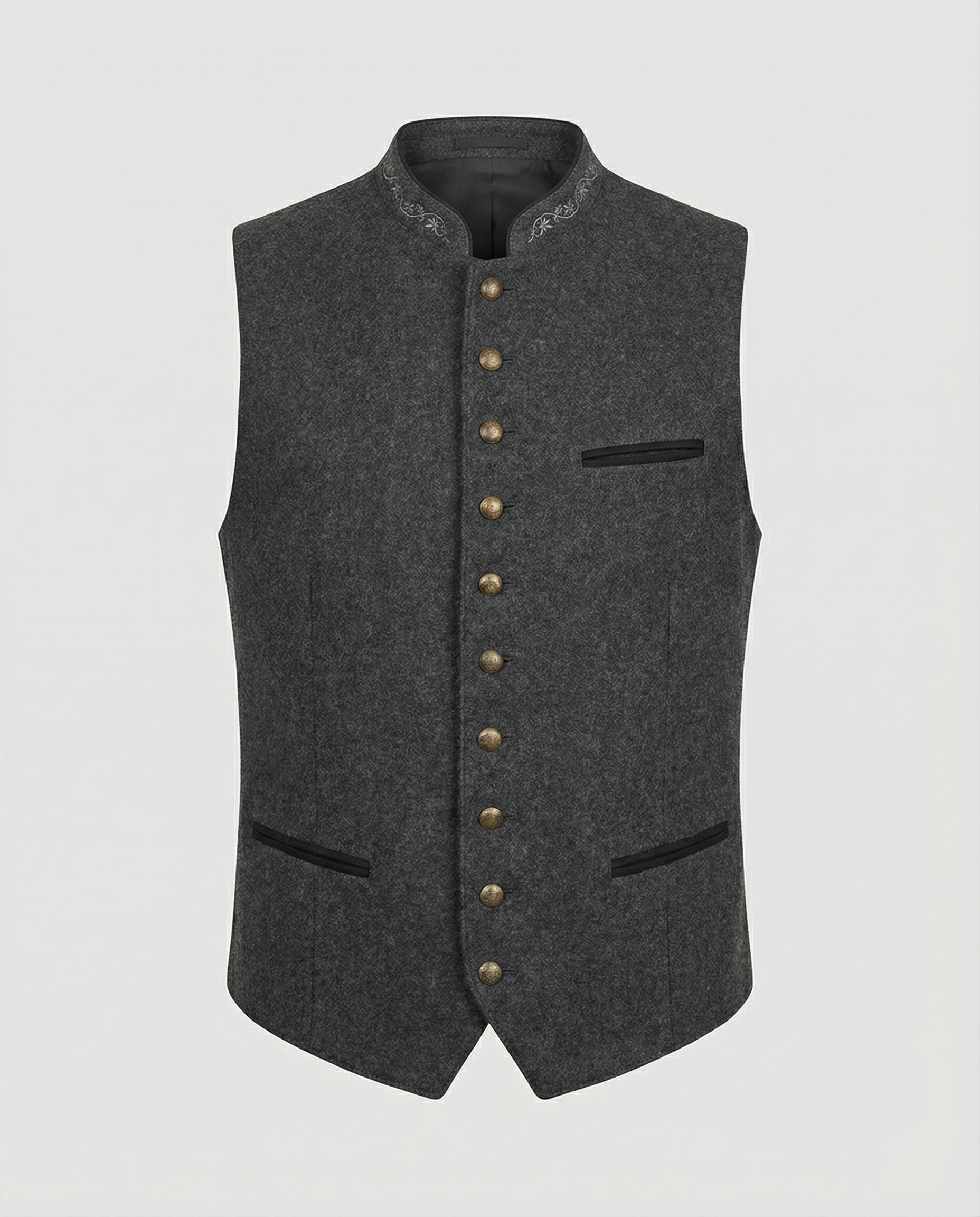 Heidi-Mode - Elegante Heren Trachtenvest Grijs Traditioneel