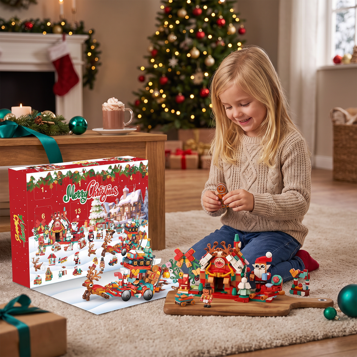 Kerstdorp Bouwstenen Adventskalender – 24 Dagen Vol Kerstplezier