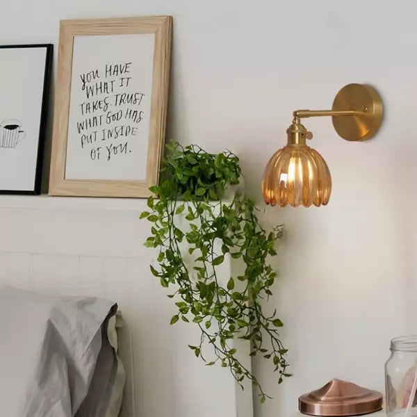 Retro Bloemknop Tulp Glas Wandlamp