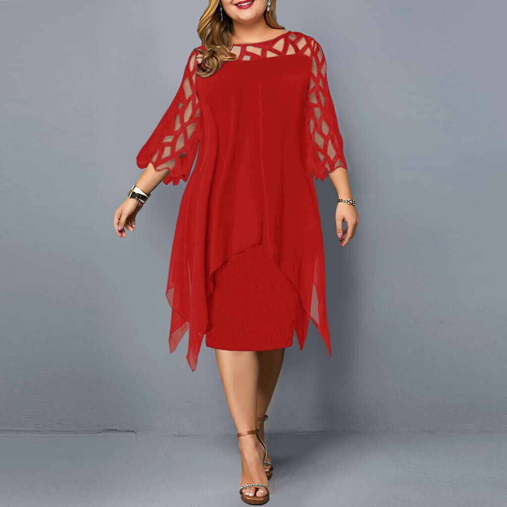 Elegante Midi-jurk in grote maten voor de herfst
