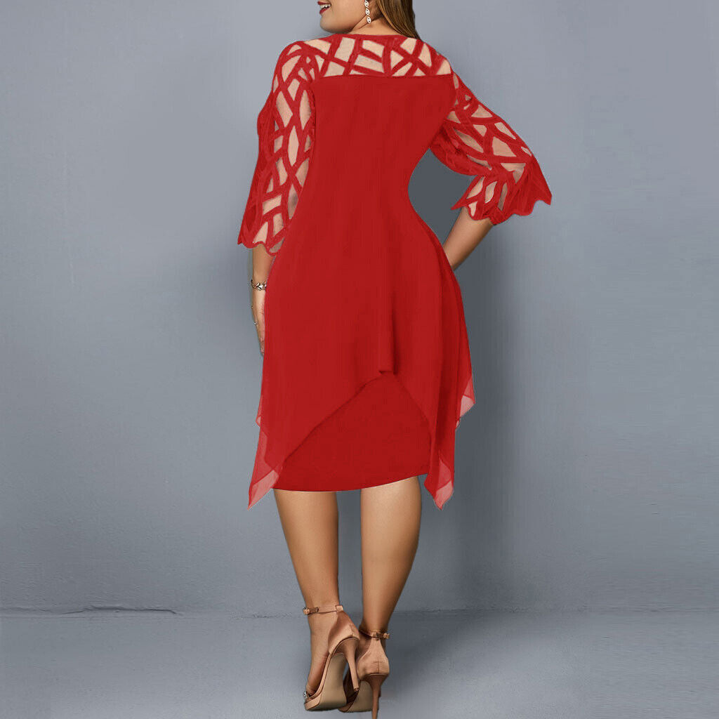 Elegante Midi-jurk in grote maten voor de herfst
