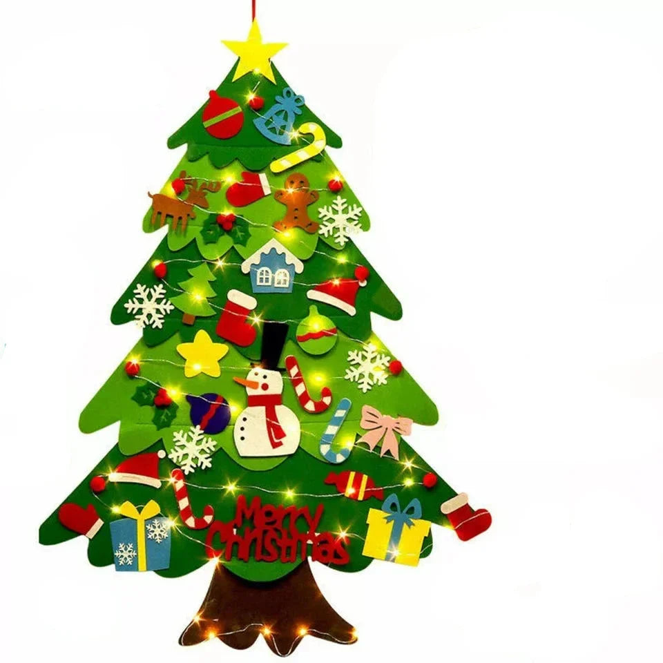 Montessori Vilt Kerstboom met Lichtjes
