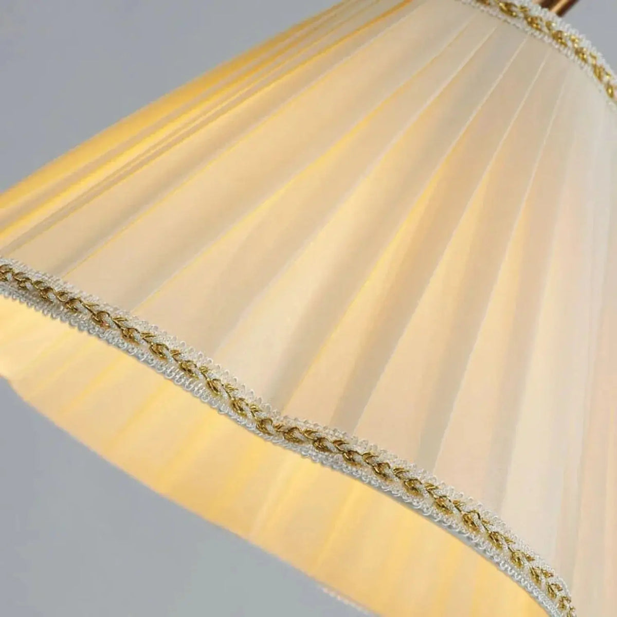 Vintage Bloem Plissé Stof Vloerlamp