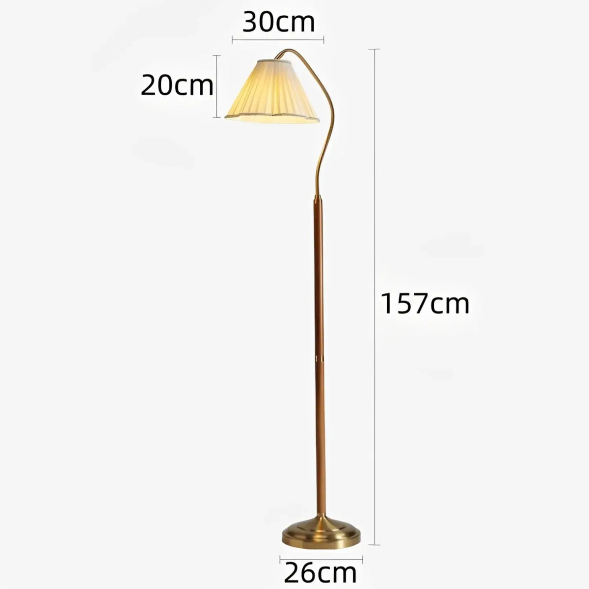 Vintage Bloem Plissé Stof Vloerlamp