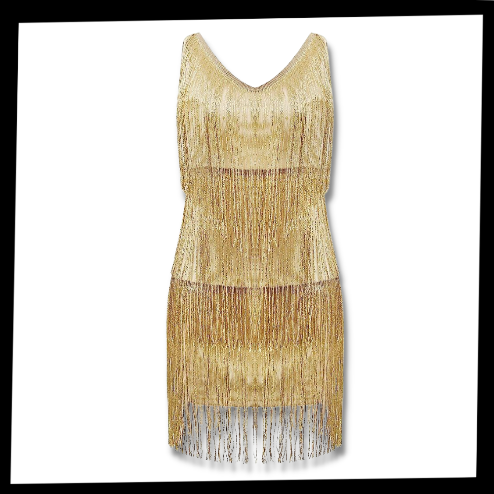 Pailletten V-Hals Slip Dress