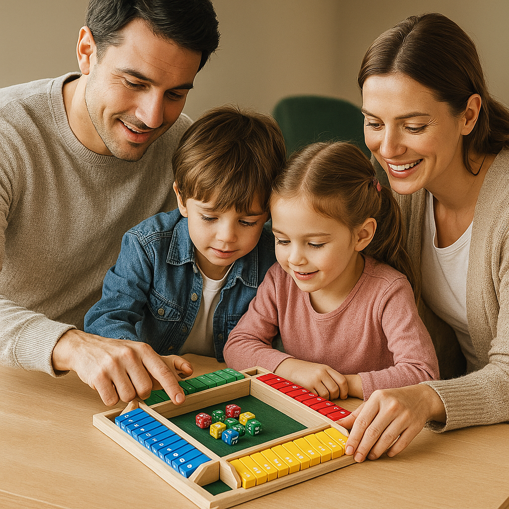 ShutTheBox Familie Klapspel 4 Spelers Set