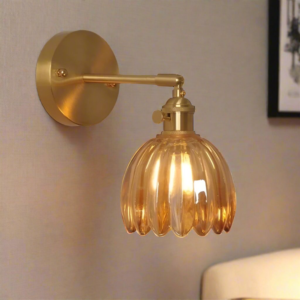 Retro Bloemknop Tulp Glas Wandlamp