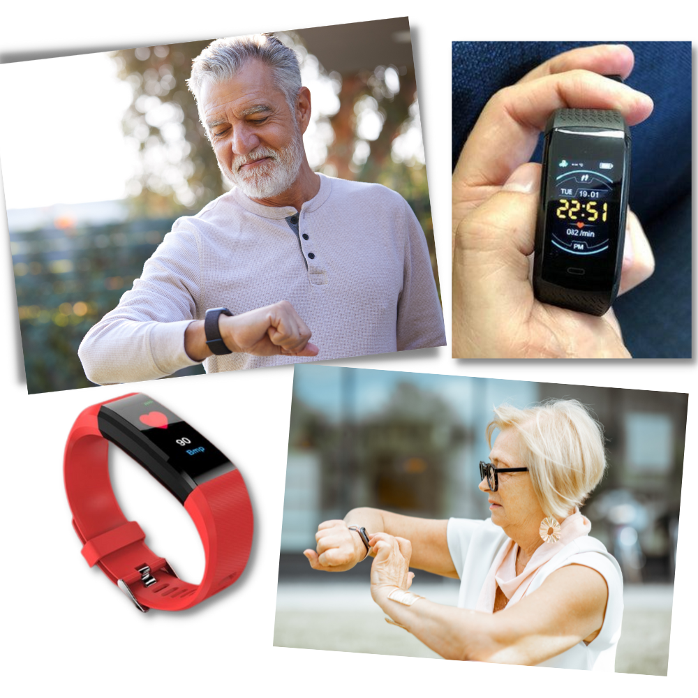Smartwatch voor Senioren - Eenvoudig in gebruik - Gezondheids- en Trainingsmonitoring