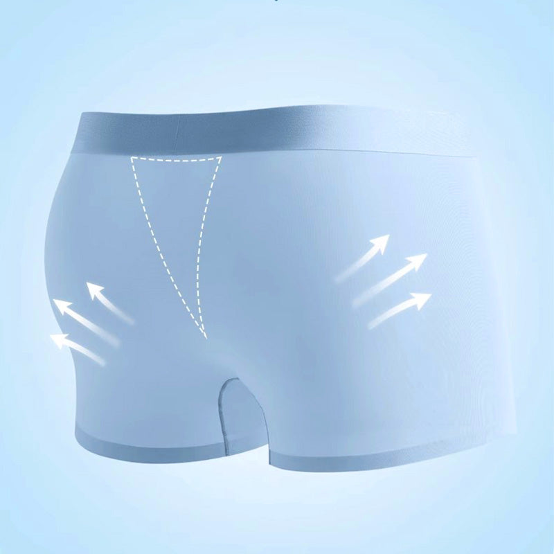 4 Stuks Heren IJs-Satijn Antibacteriële Ademend Boxershorts