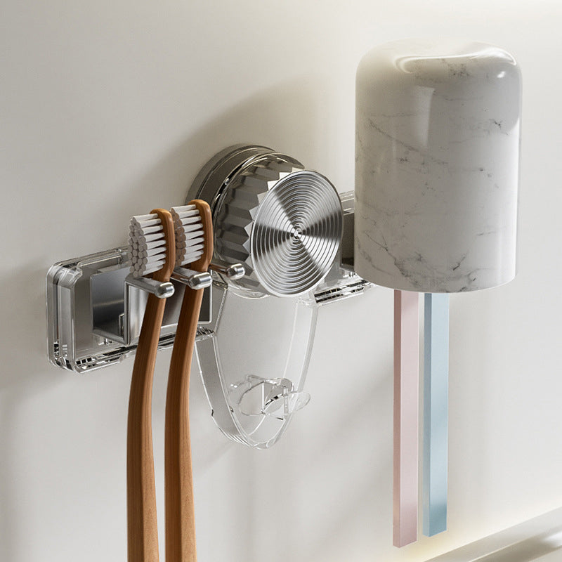 LuxuraCare 4-Slot Tandenborstelrek | Elegant en hygiënisch met sterke vacuümzuiging