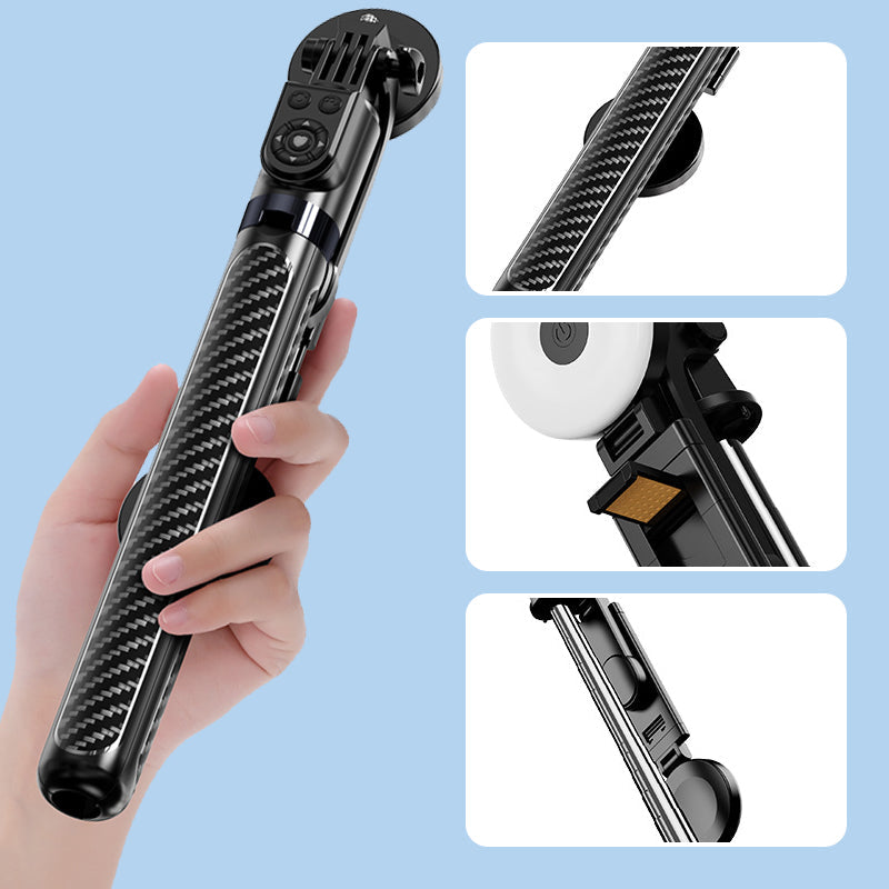 LuxuraSnap Elite Selfie Stick Tripod | Maak verbluffende selfies met geïntegreerde LED vullicht