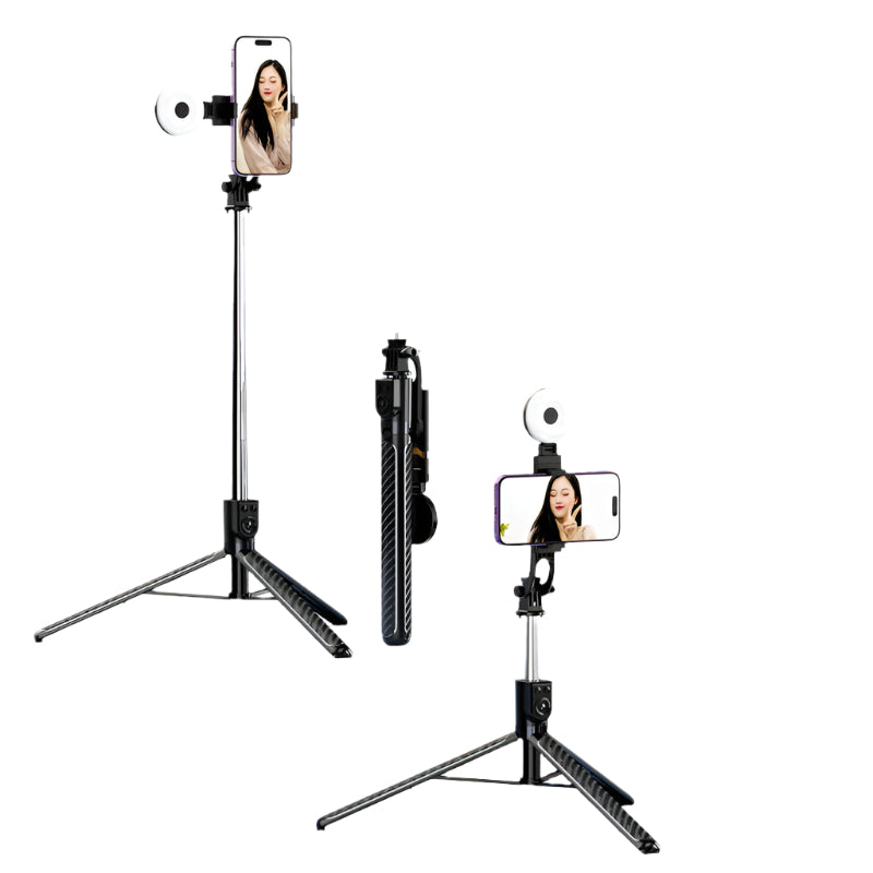 LuxuraSnap Elite Selfie Stick Tripod | Maak verbluffende selfies met geïntegreerde LED vullicht