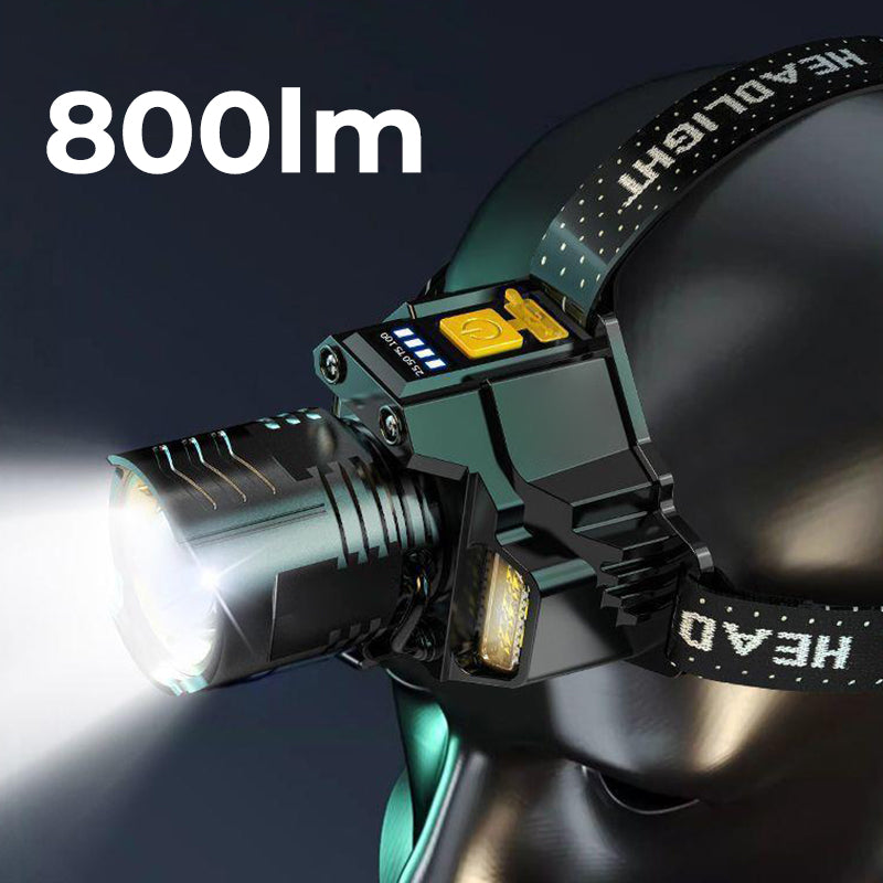 LuxeLight Waterdichte Oplaadbare Hoofdlamp | Perfecte verlichting voor buitenavonturen en handsfree gebruik