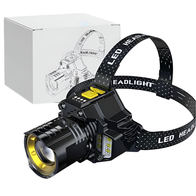 LuxeLight Waterdichte Oplaadbare Hoofdlamp | Perfecte verlichting voor buitenavonturen en handsfree gebruik