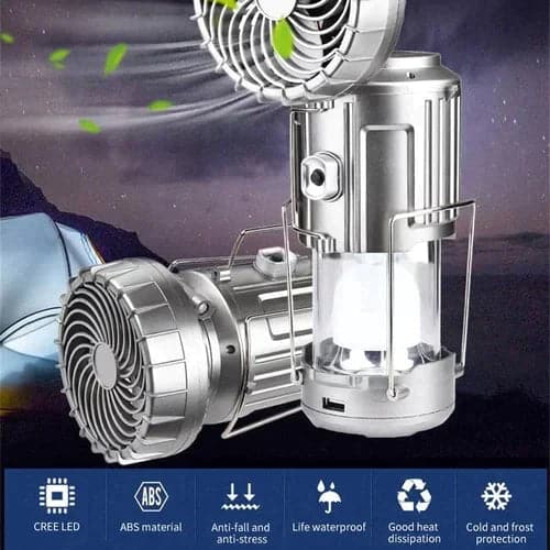 Elegante Licht | 6-in-1 LED Lantaarn – Draagbaar - Ventilator - Oplaadbaar