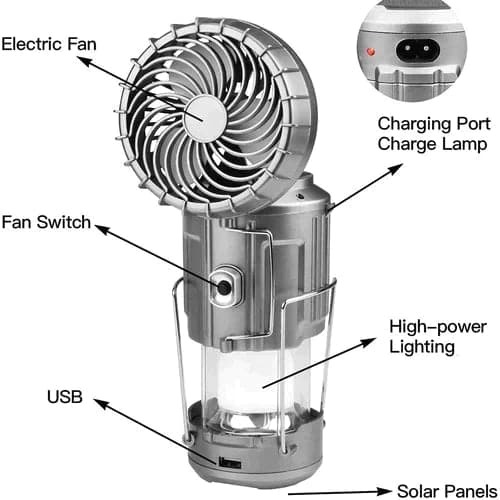 Elegante Licht | 6-in-1 LED Lantaarn – Draagbaar - Ventilator - Oplaadbaar