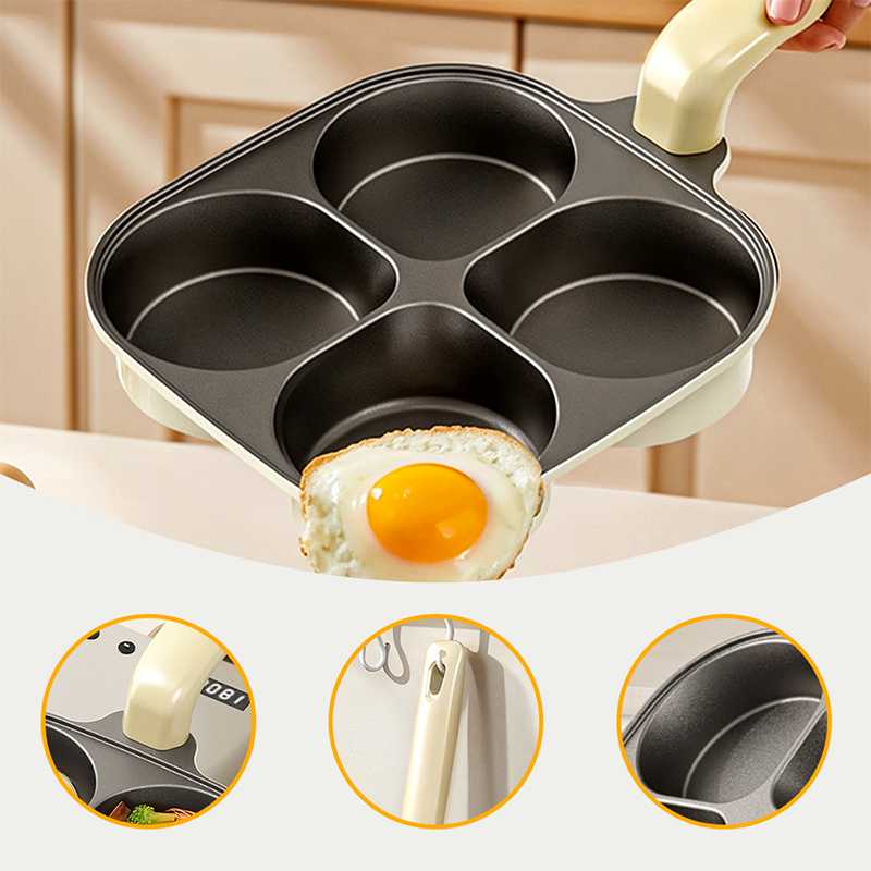 4-Cup Omeletpan met Antiaanbaklaag – Vier Eieren Tegelijk Bakken