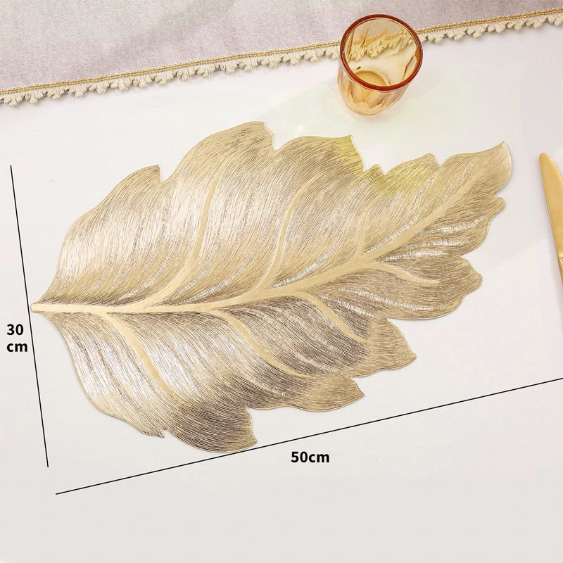 Goudblad Luxe Tafelonderlegger – 3D Elegante Tafelonderlegger van PVC