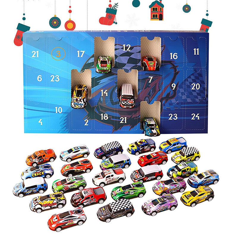 RaceJoy Advent Countdown Kalender | 24-dagen feestelijke aftelling met raceauto's voor kinderen