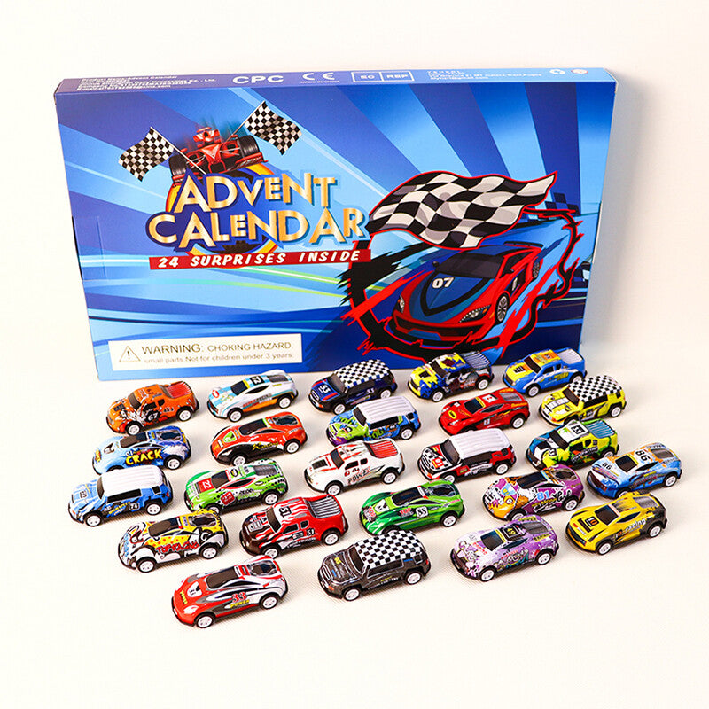 RaceJoy Advent Countdown Kalender | 24-dagen feestelijke aftelling met raceauto's voor kinderen
