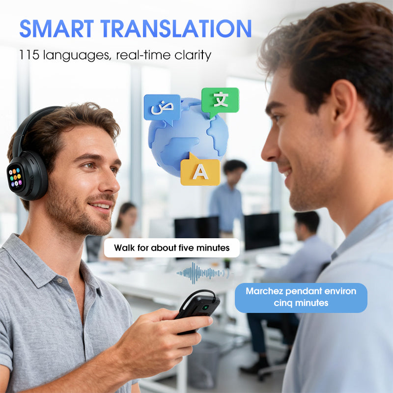 AIWave | AI Bluetooth Koptelefoon met LCD Display Spraakbesturing Geluidsisolatie voor Muziek en Oproepen