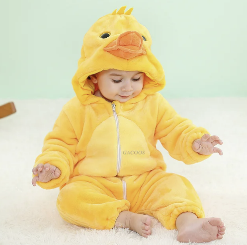 Romper voor baby's | Baby Fleece Overall | Dier Onesie | Wolklin