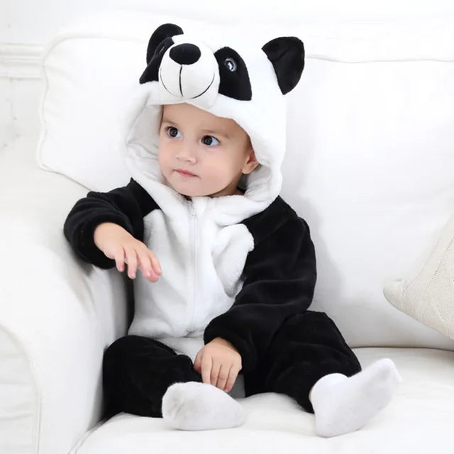 Romper voor baby's | Baby Fleece Overall | Dier Onesie | Wolklin