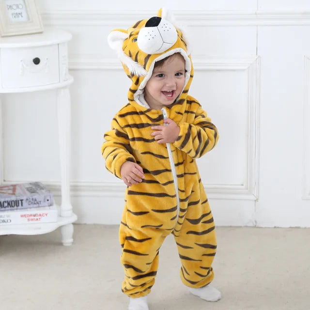 Romper voor baby's | Baby Fleece Overall | Dier Onesie | Wolklin