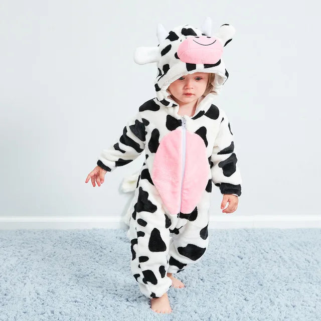Romper voor baby's | Baby Fleece Overall | Dier Onesie | Wolklin