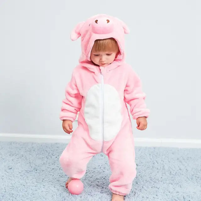 Romper voor baby's | Baby Fleece Overall | Dier Onesie | Wolklin