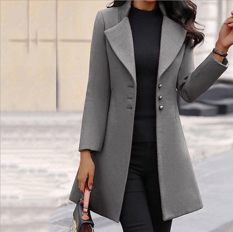 Elegante Lange Damesjas – Stijlvolle Warme Jas voor Winterdagen
