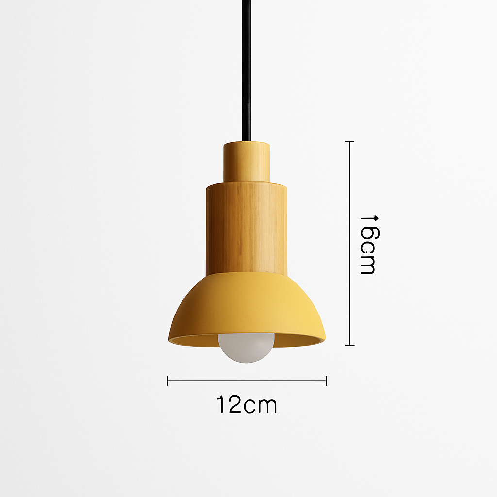 Design-hanglamp van hout en metaal in verschillende vormen Venster