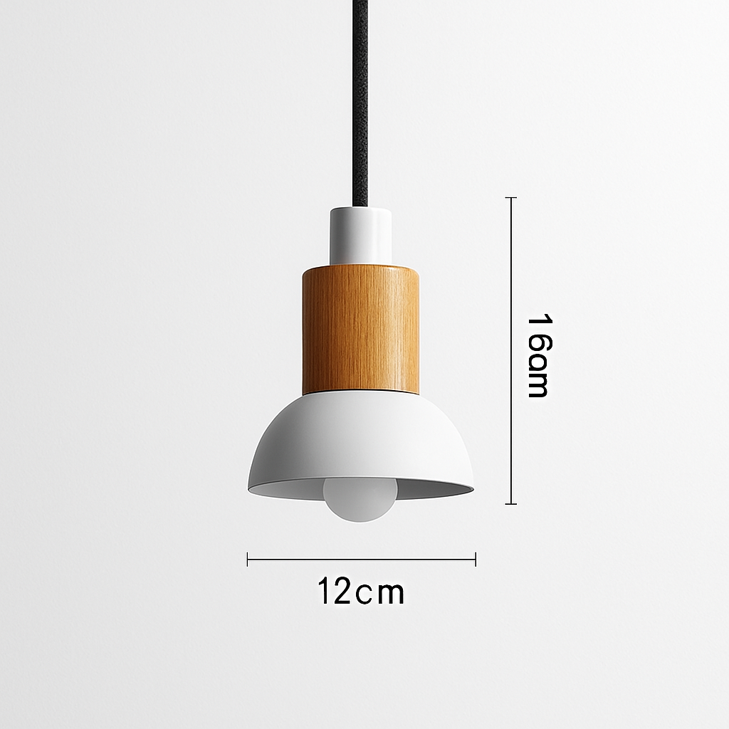 Design-hanglamp van hout en metaal in verschillende vormen Venster