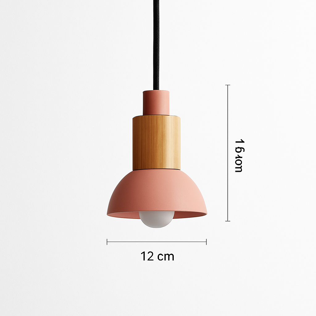 Design-hanglamp van hout en metaal in verschillende vormen Venster