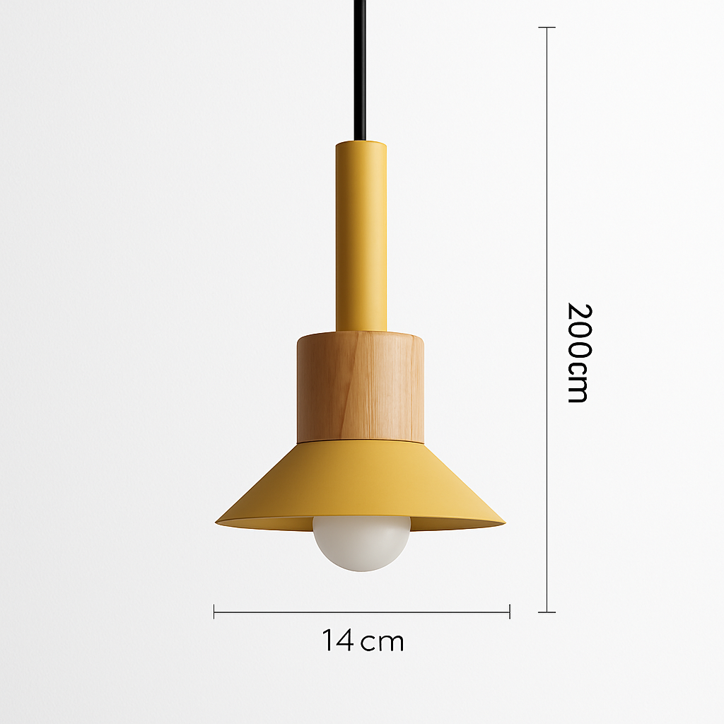 Design-hanglamp van hout en metaal in verschillende vormen Venster