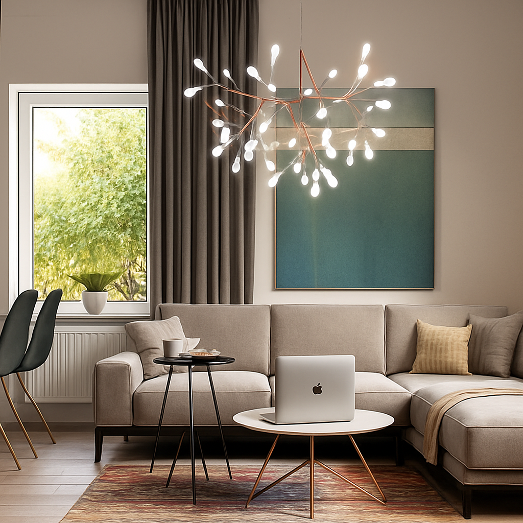 Moderne LED-hanglamp Boom in Koper of Zwart voor Thuis