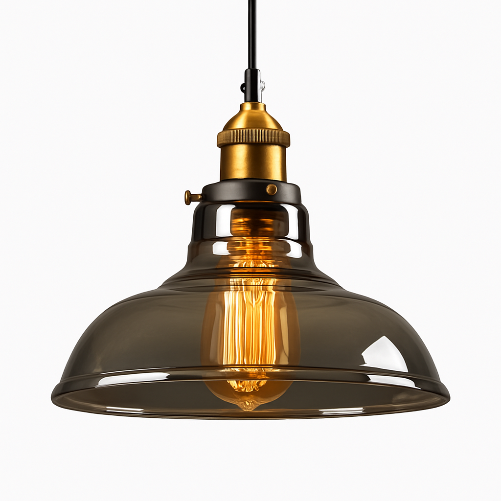 Vintage Rookglas Hanglamp