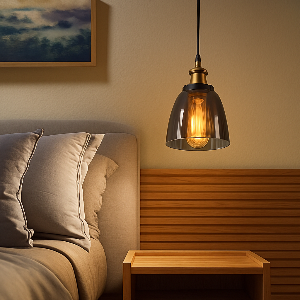 Vintage Rookglas Hanglamp