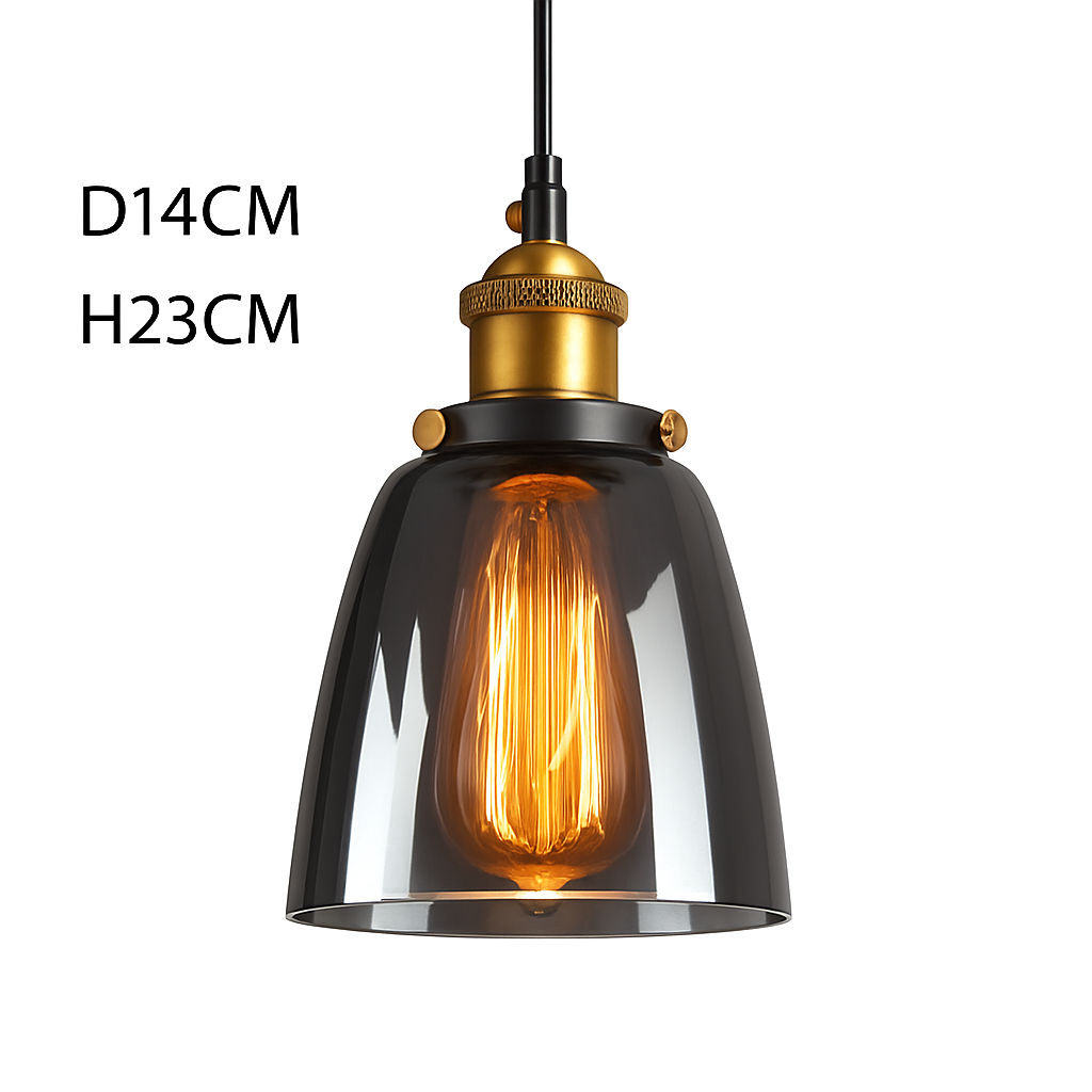 Vintage Rookglas Hanglamp