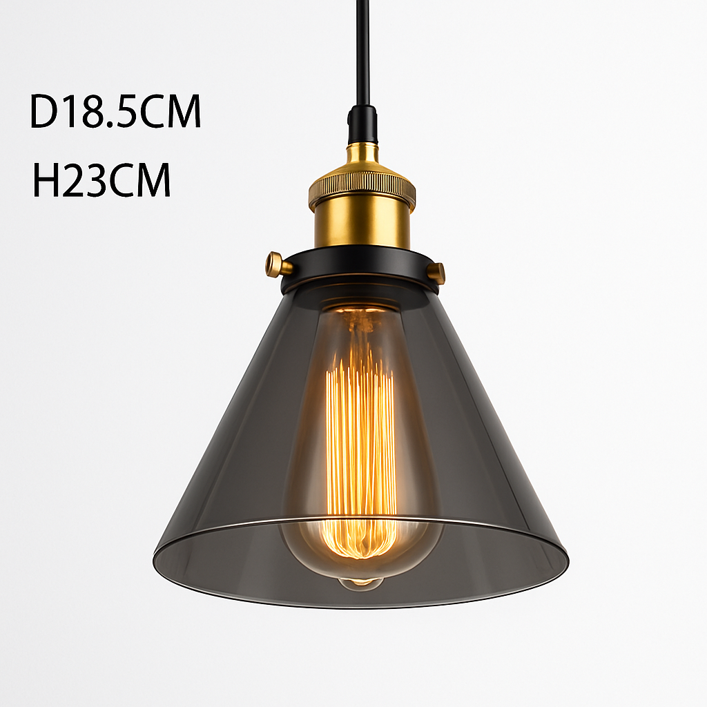 Vintage Rookglas Hanglamp