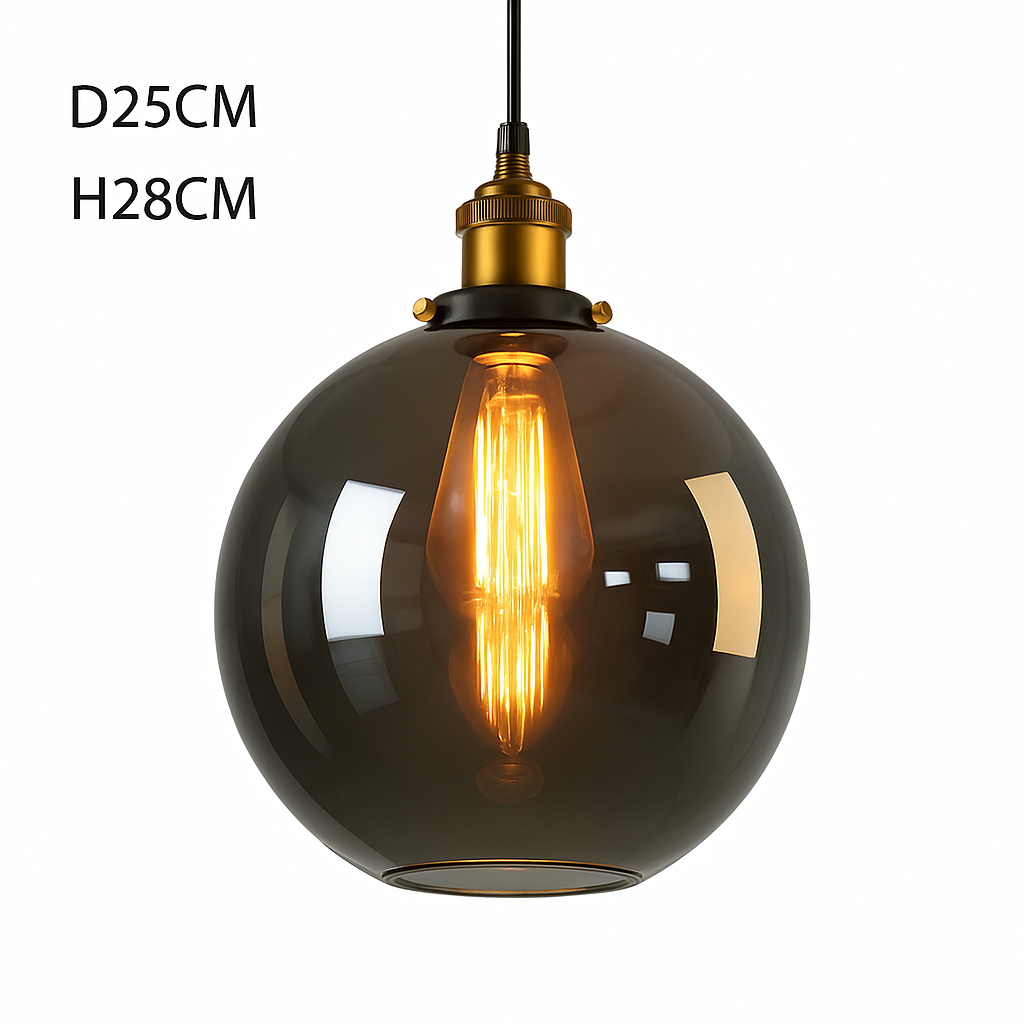 Vintage Rookglas Hanglamp