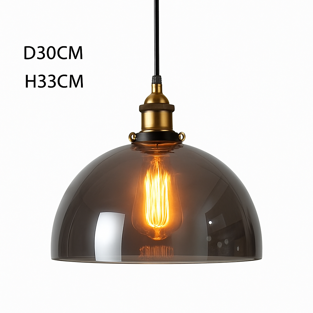 Vintage Rookglas Hanglamp