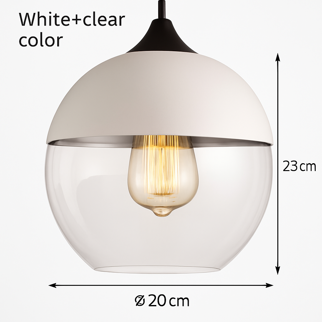 Moderne Hanglamp van Glas en Metaal Loft