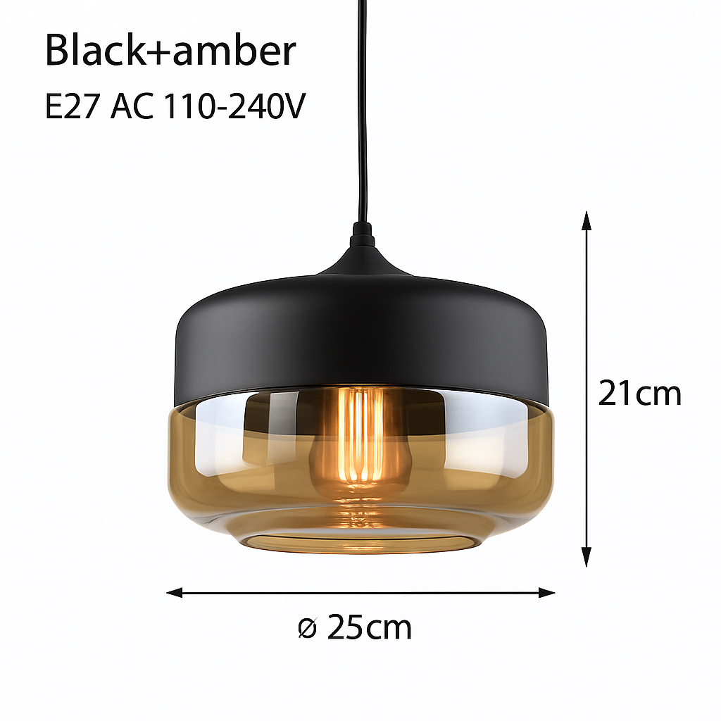 Moderne Hanglamp van Glas en Metaal Loft