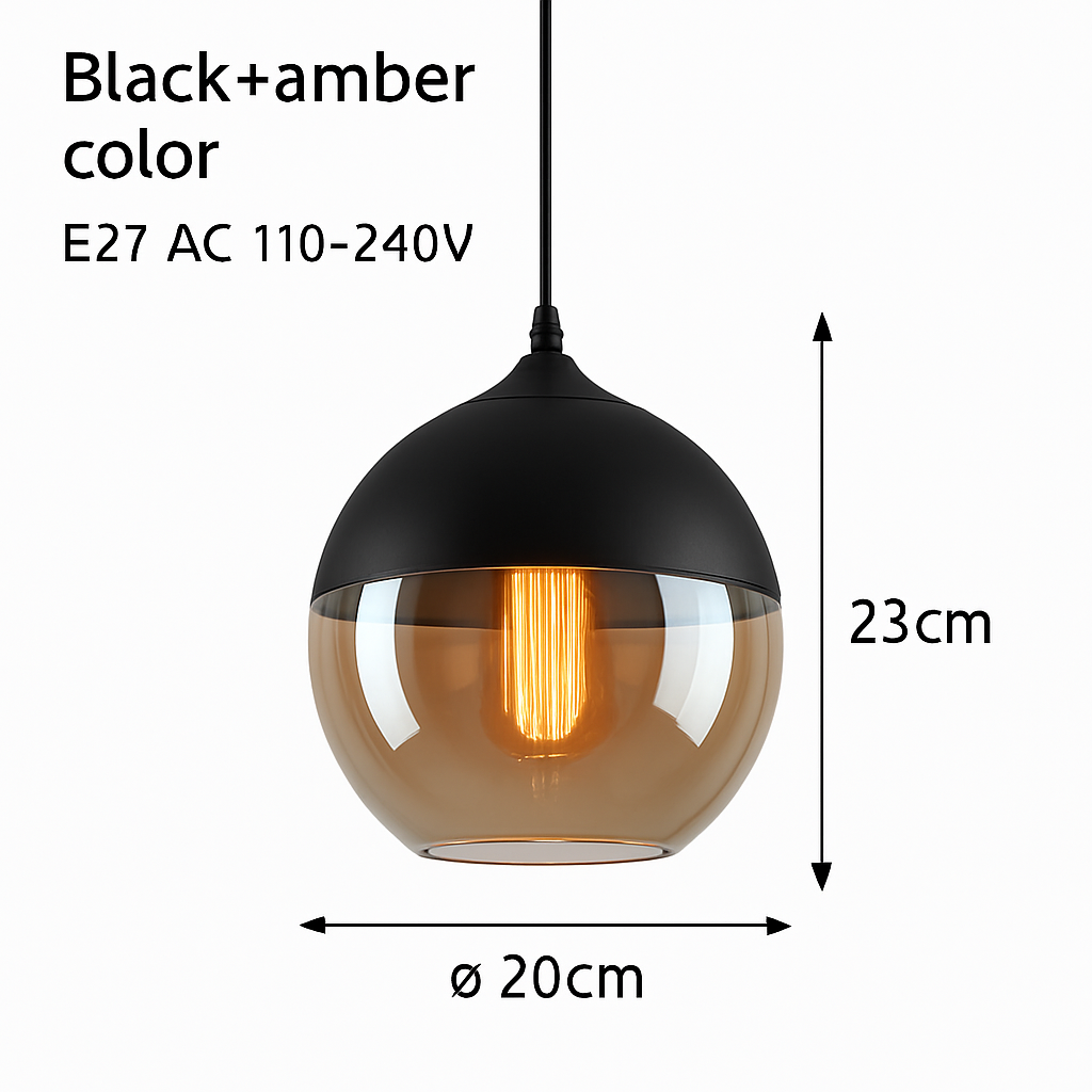 Moderne Hanglamp van Glas en Metaal Loft