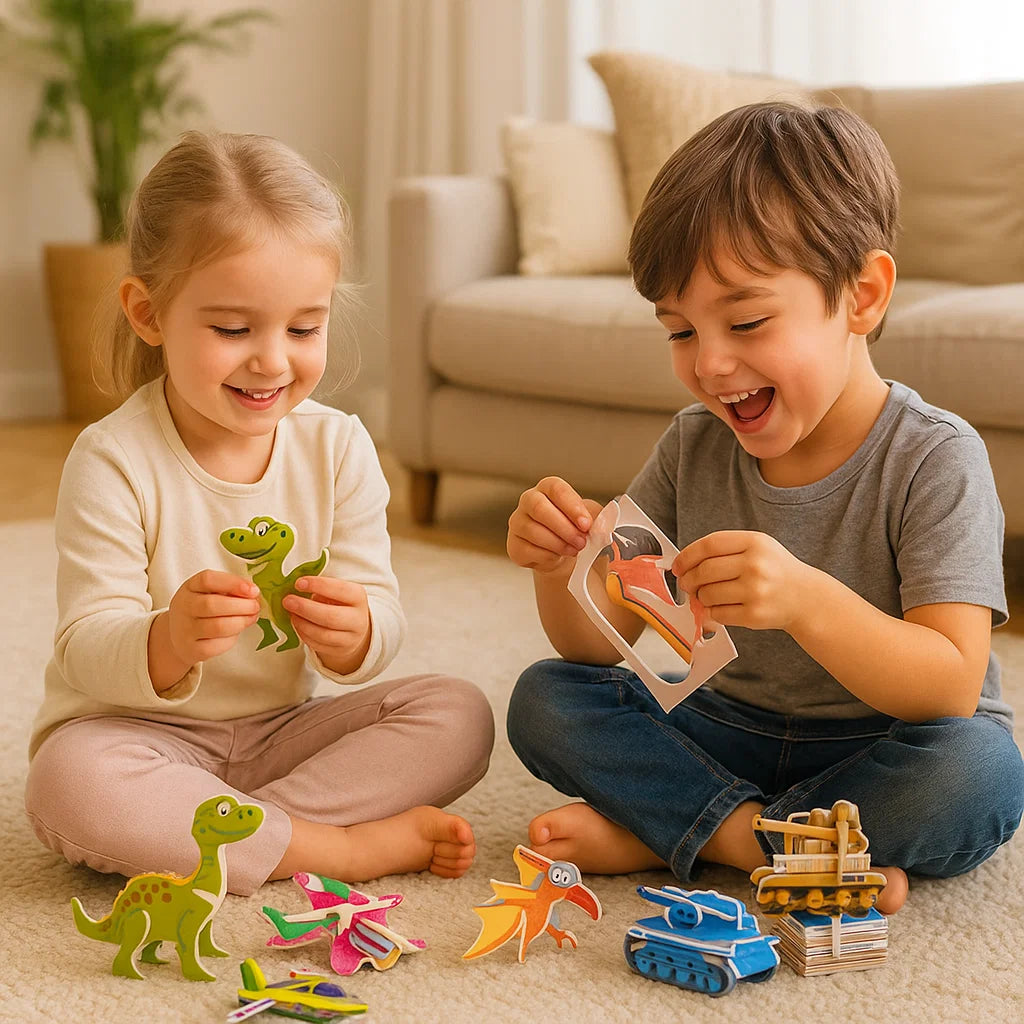 3D Cartoon Puzzelset voor Kinderen